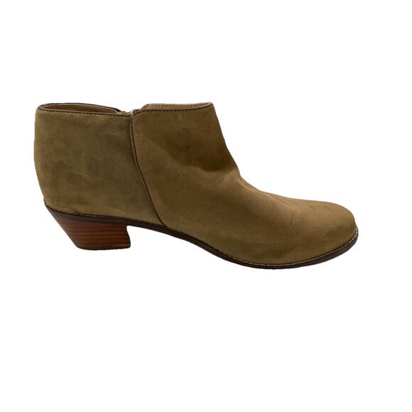 Vionic Boots Women’s 9.5 Serena Ankle Booties Brown Suede Side Zip Block Heels - Picture 2 of 9